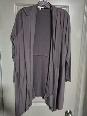 Lightweight Open-Front Cardigan Sweater - Gray